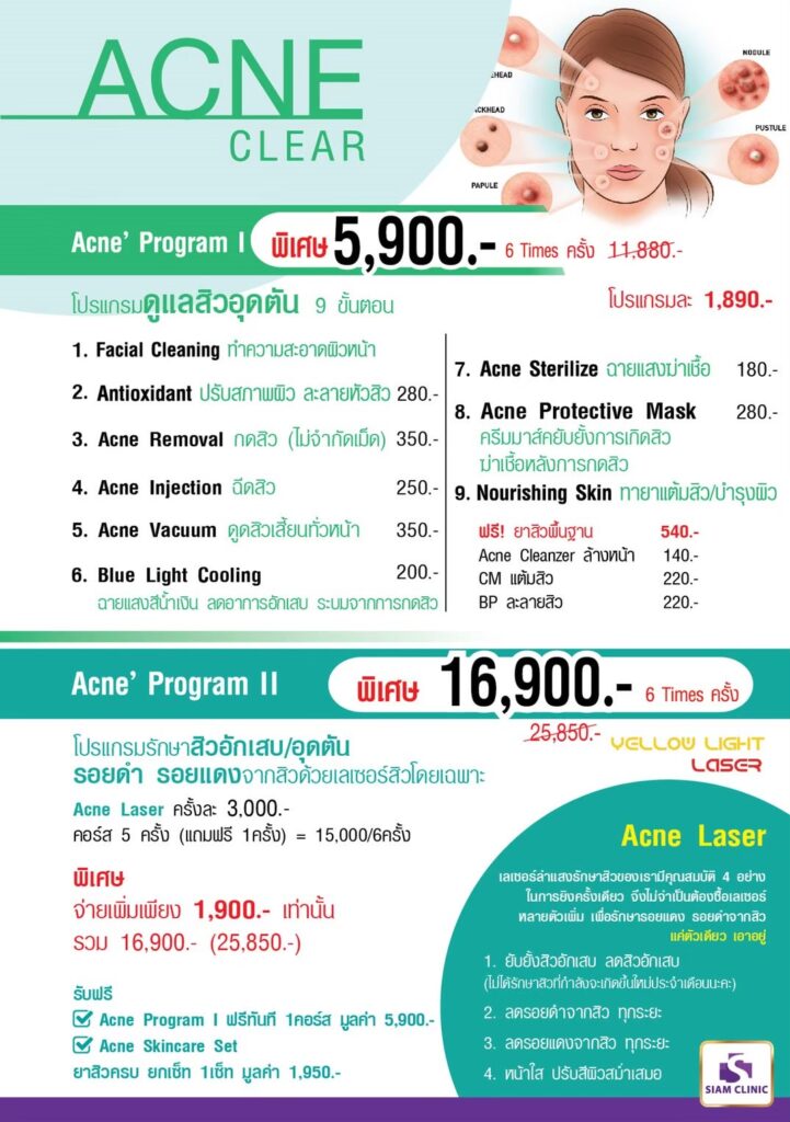 รักษาสิว (Acne) - Siam Clinic Thailand