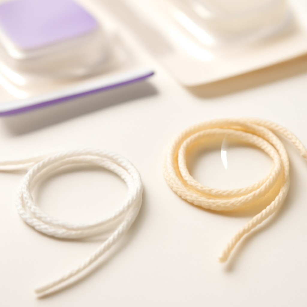 ไหม PDO และ PCL สำหรับ Hiko Nose Lift วางเรียงบนพื้นขาวสะอาดในคลินิก